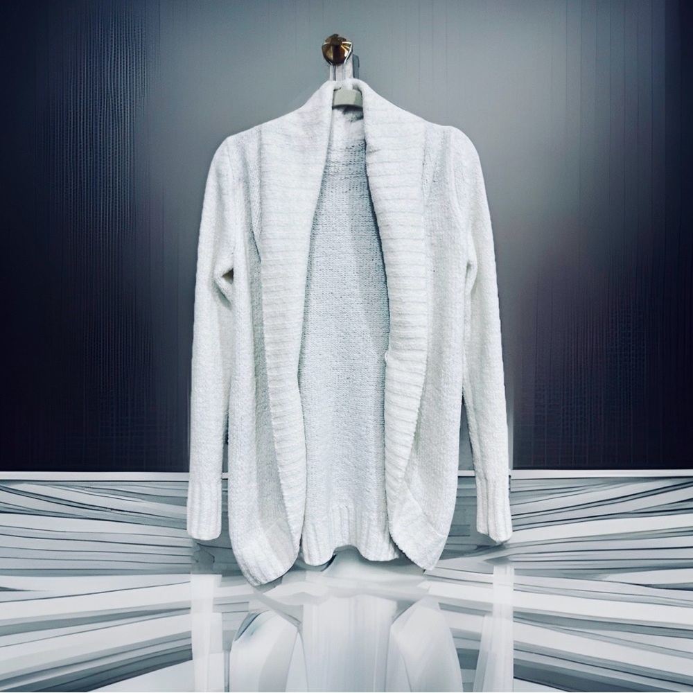 Elegant White Open-Front Cardigan
